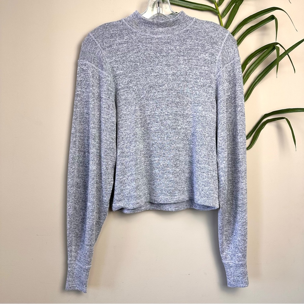 Rag & Bone Grey Wash High Neck Long Sleeve